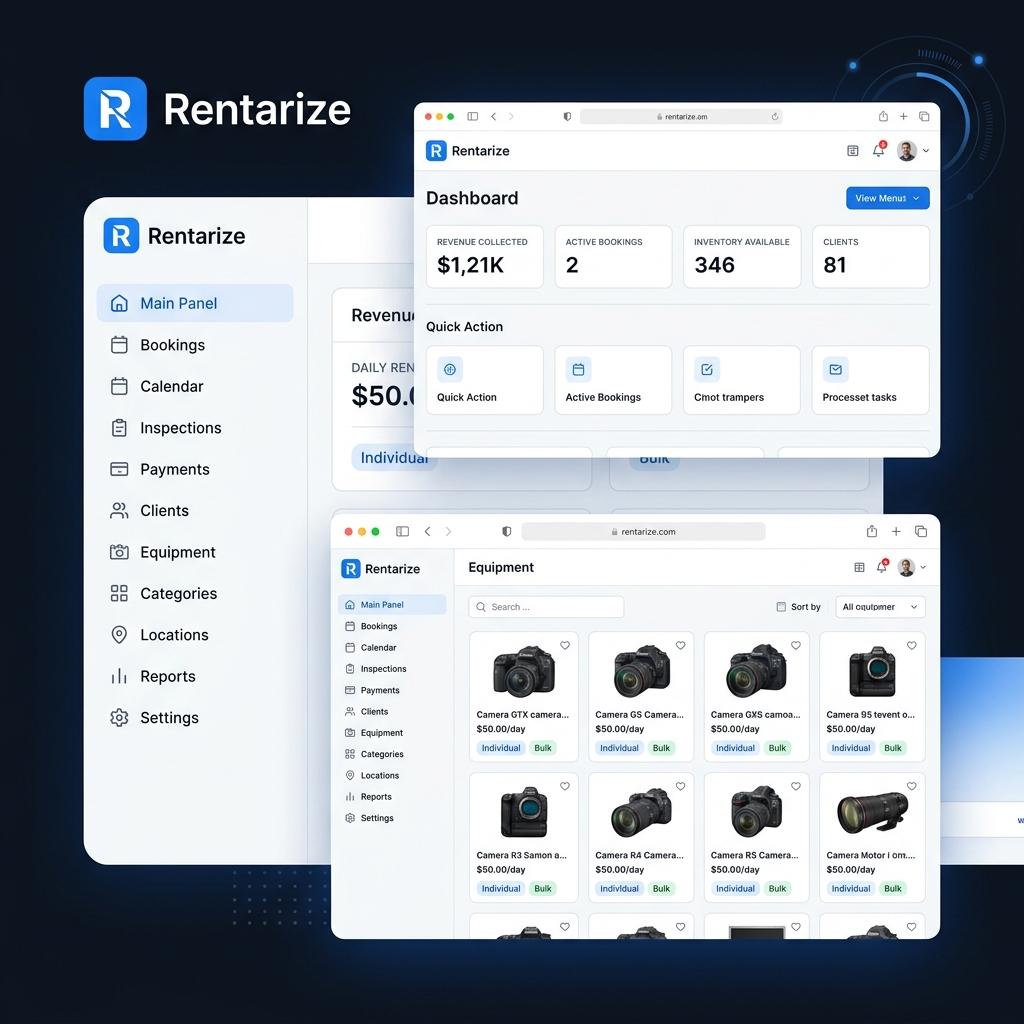 Rentarize SaaS Real UI Inventory Control Preview